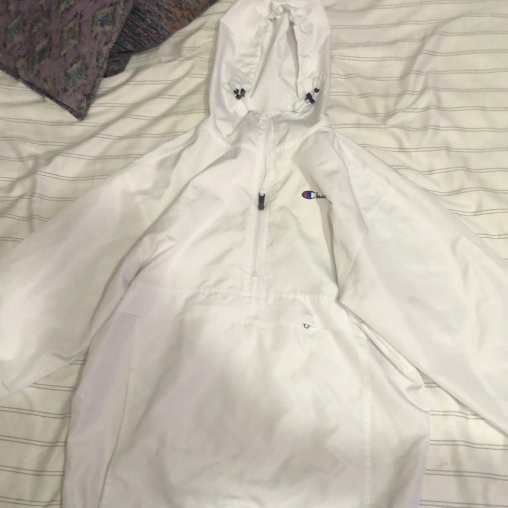 Small white Champions windbreaker used